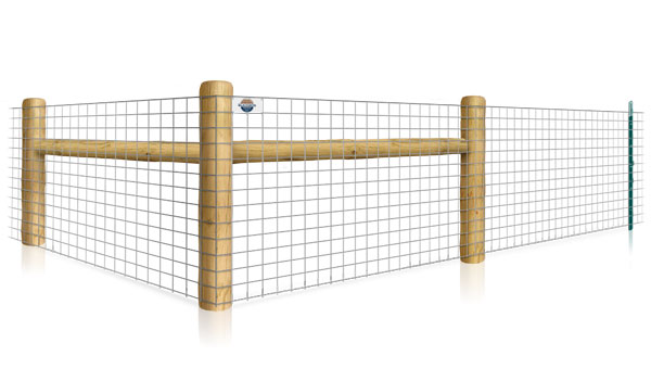 Wire Mesh T-post fence with H-brace for farms in the Columbus Georgia area.