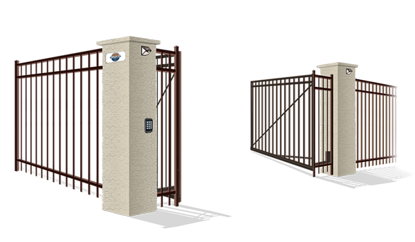 Aluminum Double Drive Gate in open position