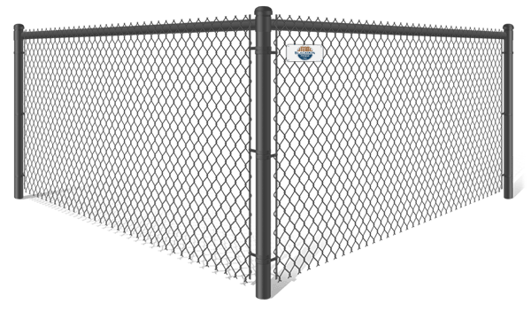 Black PVC-Coated commercial chain link fence company in Columbus Georgia