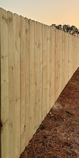 Wood fence installation in Columbus Georgia